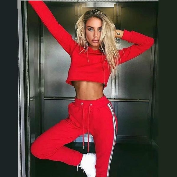 women regular casual wear red hoodie sets ties pants long sleeve hooded pullover sport sweatshirt short shirt crop tracksuit women's tw, White
women regular casual wear red hoodie sets ties pants long sleeve hooded pullover sport sweatshirt short shirt crop tracksuit women's tw, White