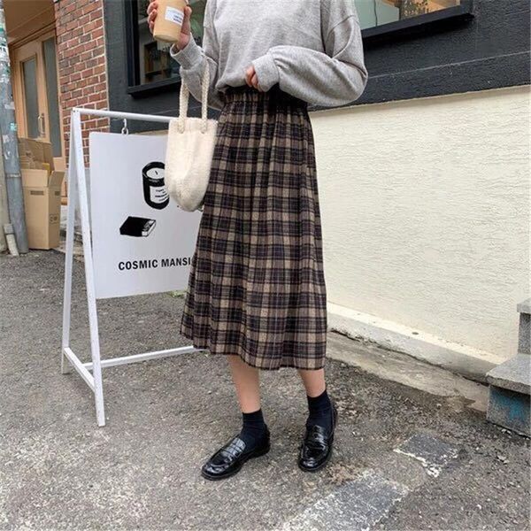 skirts vintage wool pleated plaid skirt women high waist plus size long 2021 autumn winter harajuku female party streetwear, Black
skirts vintage wool pleated plaid skirt women high waist plus size long 2021 autumn winter harajuku female party streetwear, Black