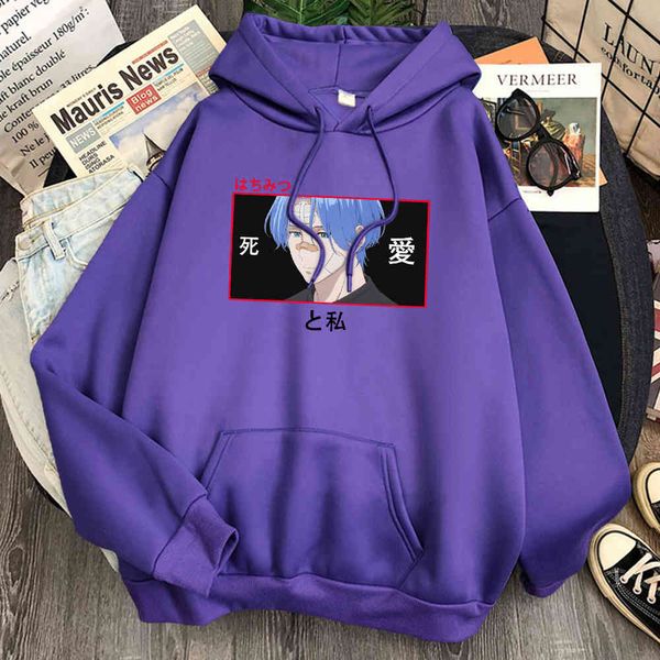 animation sk8 printed wool pocket men's autumn and winter new casual hip hop hoodie, Black