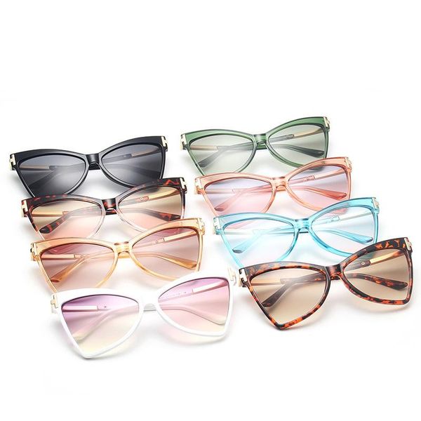 sunglasses gradient multicolor oversized frame cat eye women personalized party glasses men brand designer uv400, White;black
sunglasses gradient multicolor oversized frame cat eye women personalized party glasses men brand designer uv400, White;black