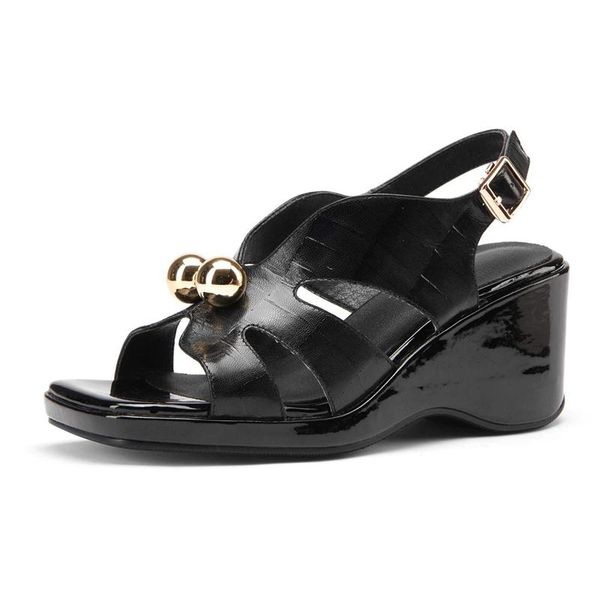 genuine leather square toe wedges platform cozy high heels metal fasteners buckle straps mules sandals women l60 dress shoes, Black
genuine leather square toe wedges platform cozy high heels metal fasteners buckle straps mules sandals women l60 dress shoes, Black