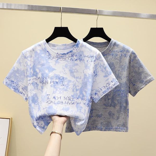 summer cotton tie-dye high waist short loose age reduction personalized fashion half sleeve t-shirt women's, White
summer cotton tie-dye high waist short loose age reduction personalized fashion half sleeve t-shirt women's, White