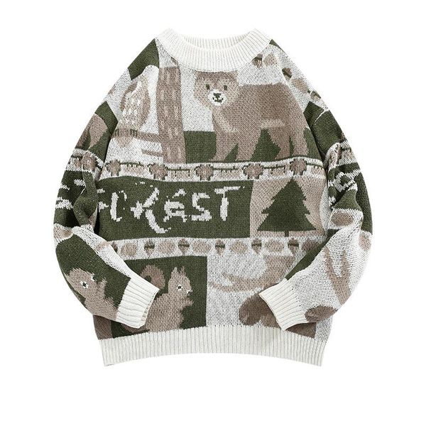 men's sweaters autumn and winter retro warm japanese pullover round neck sweater men long sleeve loose casual patchwork cartoon pattern, White;black
men's sweaters autumn and winter retro warm japanese pullover round neck sweater men long sleeve loose casual patchwork cartoon pattern, White;black