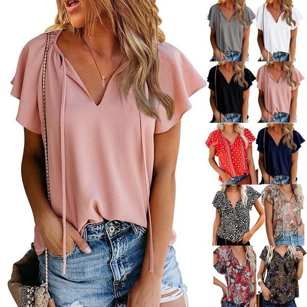 women's 2021 spring / summer new casual print v-neck short sve shirt top, White
women's 2021 spring / summer new casual print v-neck short sve shirt top, White