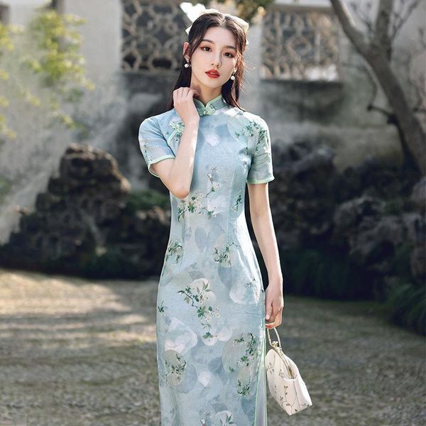 ethnic clothing 2021 cheongsam chinese dress vintage floral print women traditional qipao long robe short sleeve vestidos oriental xxl, Red
ethnic clothing 2021 cheongsam chinese dress vintage floral print women traditional qipao long robe short sleeve vestidos oriental xxl, Red