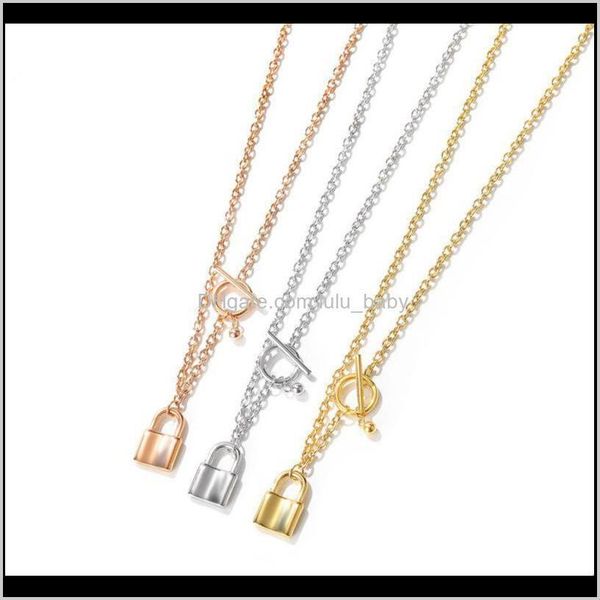 necklaces & pendants jewelry drop delivery 2021 individual lock rose golden electroplated titanium steel sweater collarbone chain necklace c, Golden;silver 
necklaces & pendants jewelry drop delivery 2021 individual lock rose golden electroplated titanium steel sweater collarbone chain necklace c, Golden;silver