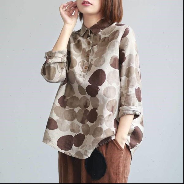 spring plus size long sleeve womens shirt cotton linen button casual vintage polka dot print blouses p11, White
spring plus size long sleeve womens shirt cotton linen button casual vintage polka dot print blouses p11, White