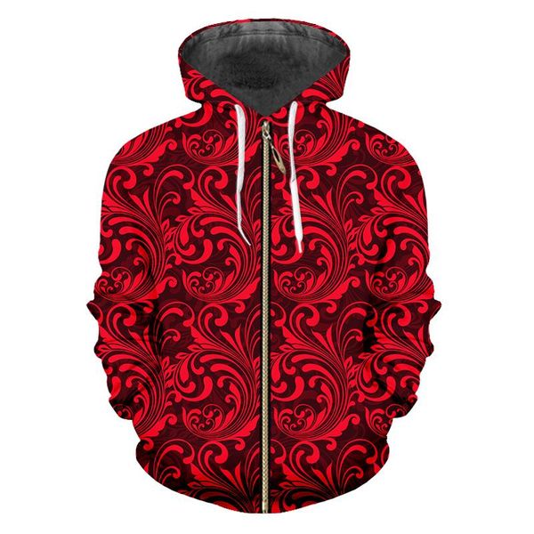 men's hoodies & sweatshirts eu/us size zipper 3d red floral printing paisley pattern jacket fall long sleeve coats harajuku plus drop s, Black
men's hoodies & sweatshirts eu/us size zipper 3d red floral printing paisley pattern jacket fall long sleeve coats harajuku plus drop s, Black