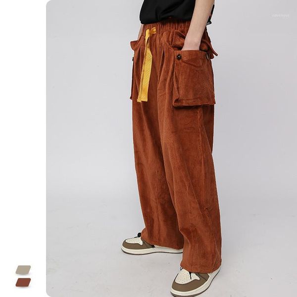 men's pants 2021 autumn and winter corduroy straight drawstring overalls multi-pocket loose retro wide-leg casual men, Black
men's pants 2021 autumn and winter corduroy straight drawstring overalls multi-pocket loose retro wide-leg casual men, Black
