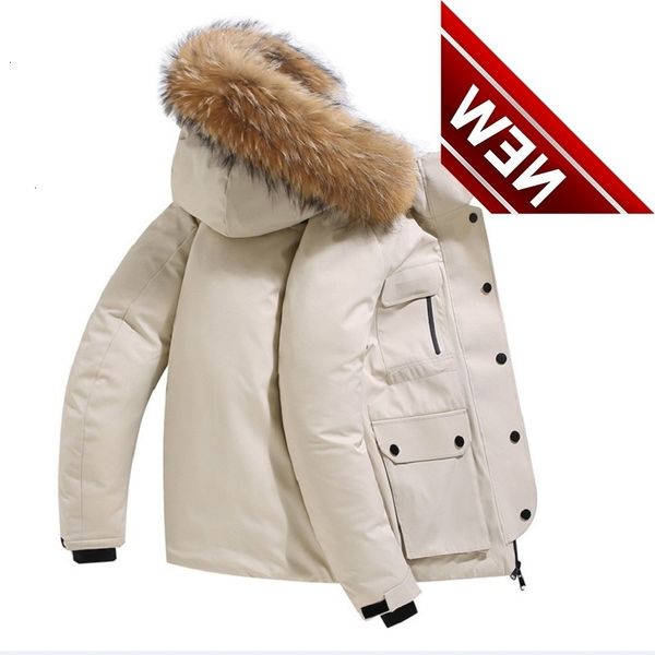 fur collar men's down jackets beige black windproof 90% white duck men fashion winter male coats
fur collar men's down jackets beige black windproof 90% white duck men fashion winter male coats