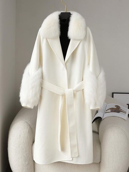 women's wool & blends autumn and winter alpaca warm women fur coat plush natural big real sleeve coats outerwear, Black
women's wool & blends autumn and winter alpaca warm women fur coat plush natural big real sleeve coats outerwear, Black