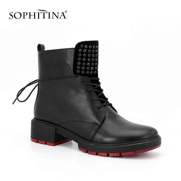 sophitina handmade woman boots light square heels round toe cow leather ladies shoes fashion crystal zipper quality boots sc90 210513, Black
sophitina handmade woman boots light square heels round toe cow leather ladies shoes fashion crystal zipper quality boots sc90 210513, Black