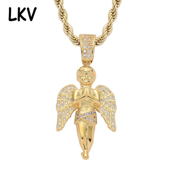 hip hop jewelry religious christian angel pendant 14k gold plated zircon personalized men's necklace, Silver
hip hop jewelry religious christian angel pendant 14k gold plated zircon personalized men's necklace, Silver