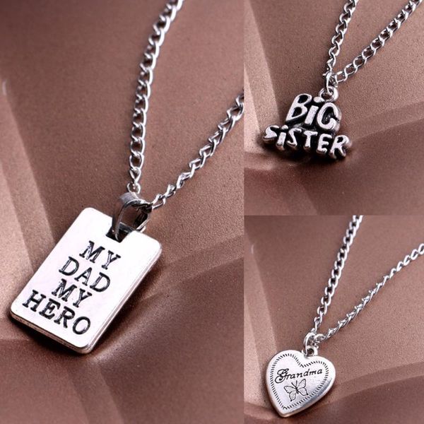 my dad hero grandma heart pendant chain necklace big sister sis women family necklaces daddy nana gifts father's day presents, Silver
my dad hero grandma heart pendant chain necklace big sister sis women family necklaces daddy nana gifts father's day presents, Silver