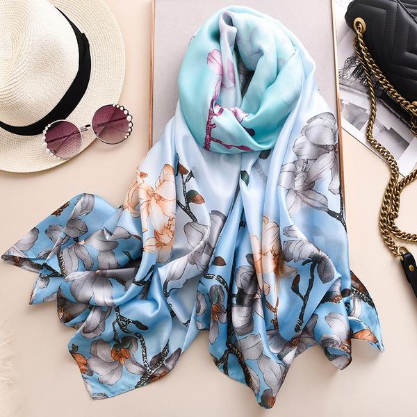 scarves women imitation silk scarf magnolia print shawls office lady soft wraps female headscarf beach towel gift 90x180cm, Blue;gray
scarves women imitation silk scarf magnolia print shawls office lady soft wraps female headscarf beach towel gift 90x180cm, Blue;gray