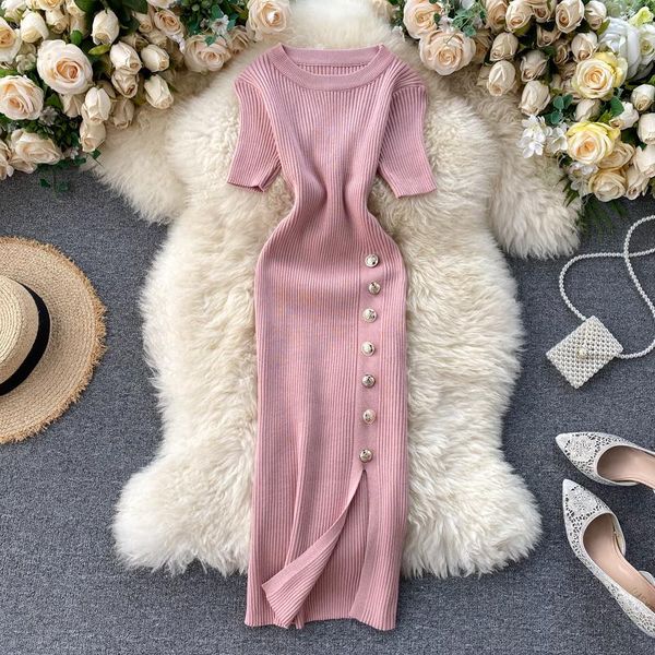 party dresses aphalmoda 2021 summer women retro knitting dress button details side split pullovers stretchy step, White;black
party dresses aphalmoda 2021 summer women retro knitting dress button details side split pullovers stretchy step, White;black