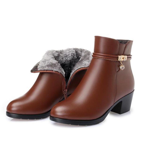 boots 2021 fashion soft leather women ankle high heels zipper shoes warm fur winter for plus size 35-43, Black
boots 2021 fashion soft leather women ankle high heels zipper shoes warm fur winter for plus size 35-43, Black