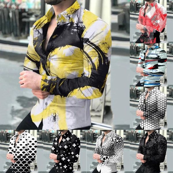 men's casual shirts comfortable size plus collar shirt long-sleeved stand-up printed men, White;black
men's casual shirts comfortable size plus collar shirt long-sleeved stand-up printed men, White;black