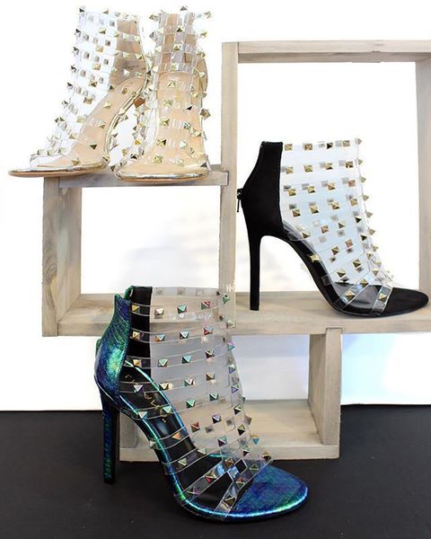 handmade classic ladies stiletto high heeled sandals pvc leather rivets spikes three colors eurolish style evening party prom fashion shoes, Black
handmade classic ladies stiletto high heeled sandals pvc leather rivets spikes three colors eurolish style evening party prom fashion shoes, Black