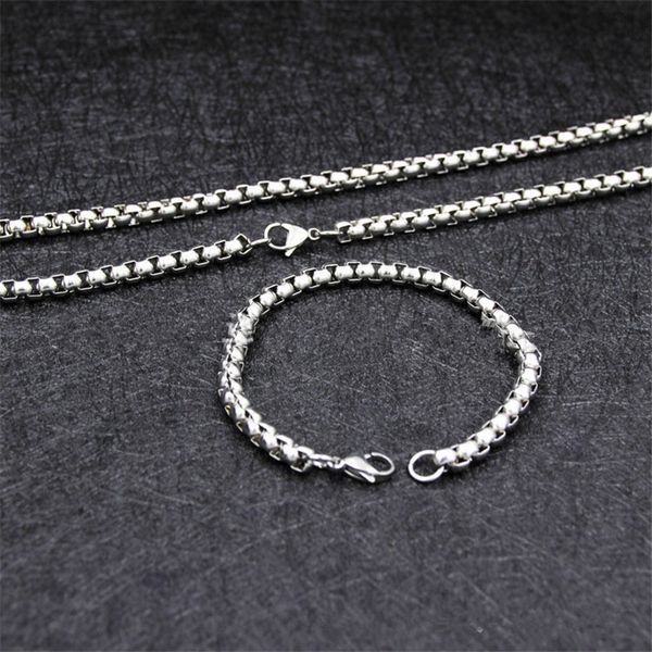 fashion punk men's jewelry set 316l stainless steel 6mm chain necklace & bracelet titanium steel not allergenic wjl1855, Silver
fashion punk men's jewelry set 316l stainless steel 6mm chain necklace & bracelet titanium steel not allergenic wjl1855, Silver