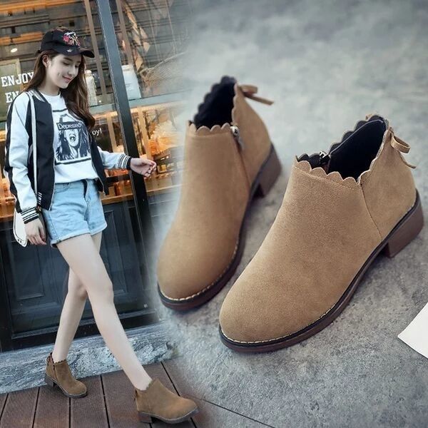 dress shoes winter women's short boots thick heels fashion low-heeled short-tube all-match student korean ex6a, Black
dress shoes winter women's short boots thick heels fashion low-heeled short-tube all-match student korean ex6a, Black