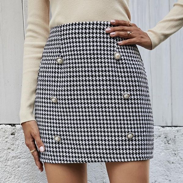 skirts fashion women houndstooth plaid print buttons short high waist mini sheath skirt mujer 2021 clothing harajuku womens, Black
skirts fashion women houndstooth plaid print buttons short high waist mini sheath skirt mujer 2021 clothing harajuku womens, Black