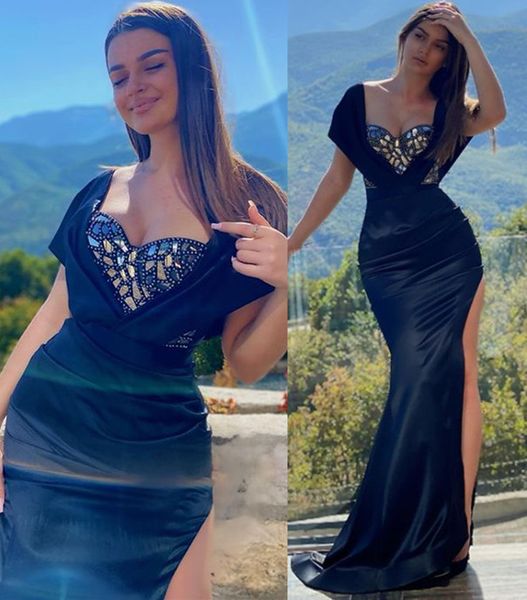 2022 plus size arabic aso ebi mermaid stylish prom dresses beaded crystals satin evening formal party second reception bridesmaid gowns dres, Black
2022 plus size arabic aso ebi mermaid stylish prom dresses beaded crystals satin evening formal party second reception bridesmaid gowns dres, Black