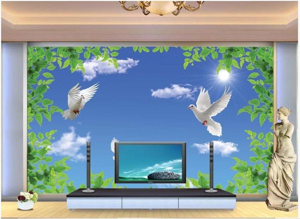 wallpapers custom po wallpaper 3d mural for walls 3 d blue sky white clouds green leaves pigeon background wall papers decor
wallpapers custom po wallpaper 3d mural for walls 3 d blue sky white clouds green leaves pigeon background wall papers decor