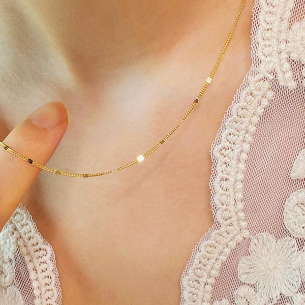 pendant necklaces gold chains necklace for women stainless steel link woman's slim lobster clasp adjustable clavicle chain female colla, Silver
pendant necklaces gold chains necklace for women stainless steel link woman's slim lobster clasp adjustable clavicle chain female colla, Silver