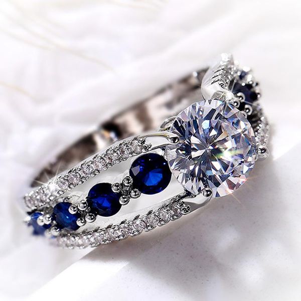 wedding rings huitan special-interest women blue/white round cz novel designed female party ring temperament gift trendy jewelry, Slivery;golden
wedding rings huitan special-interest women blue/white round cz novel designed female party ring temperament gift trendy jewelry, Slivery;golden