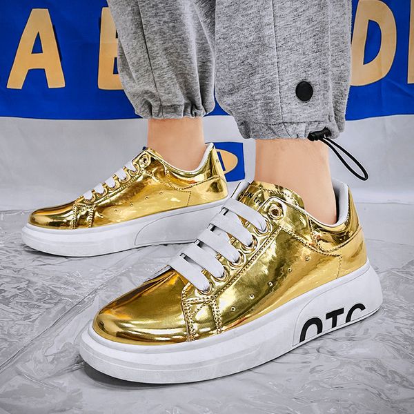 golden mens casual shoes platform sneakers glitter mirrors luxury shoes pu leather casual vulcanized low sneakers for men teen, Red;white
golden mens casual shoes platform sneakers glitter mirrors luxury shoes pu leather casual vulcanized low sneakers for men teen, Red;white