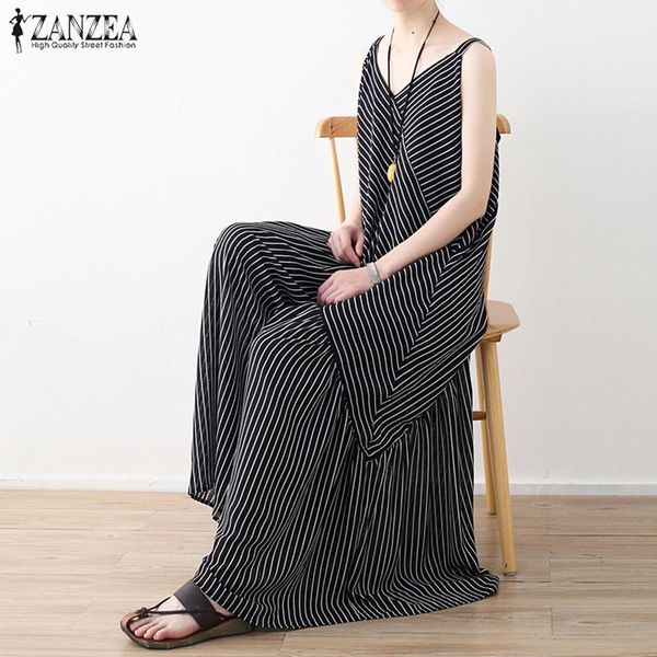 women's jumpsuits & rompers zanzea 2021 women striped overalls strappy sleeveless wide leg pants playsuit combinaison femme long plus s, Black;white
women's jumpsuits & rompers zanzea 2021 women striped overalls strappy sleeveless wide leg pants playsuit combinaison femme long plus s, Black;white