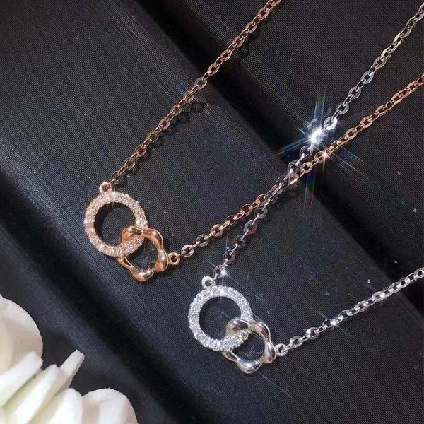pendant necklaces ladies fashion rose gold double-ring clavicle chain cold wind and net celebrity recommended temperament all-match, Silver
pendant necklaces ladies fashion rose gold double-ring clavicle chain cold wind and net celebrity recommended temperament all-match, Silver