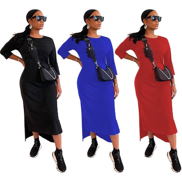 casual dresses dress autumn fashion solid color round neck mid-waist three-quarter sleeves irregular hem, Black;gray
casual dresses dress autumn fashion solid color round neck mid-waist three-quarter sleeves irregular hem, Black;gray