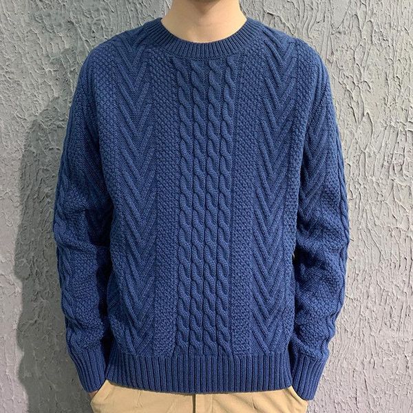 men's sweaters autumn and winter thick thread twist needle round neck sweater thickened loose warm, White;black
men's sweaters autumn and winter thick thread twist needle round neck sweater thickened loose warm, White;black