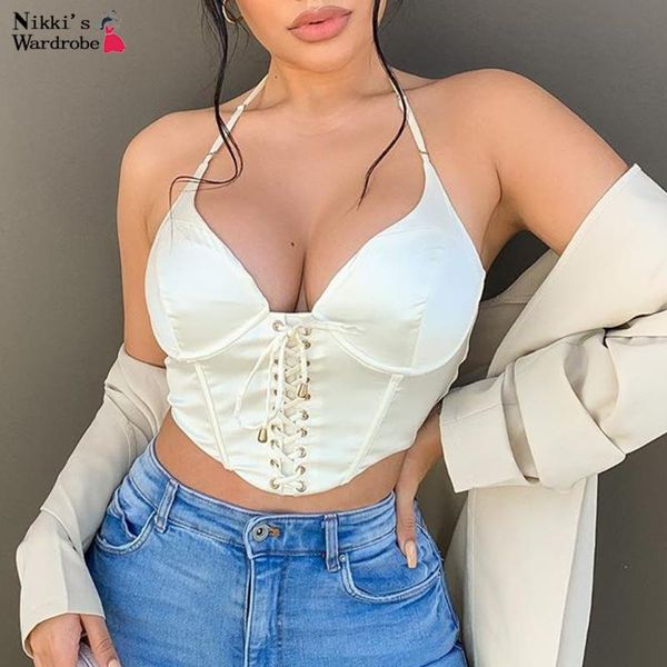 women's tanks & camis 2021 ladies slim halter satin lace-up sling v-neck open back zip top, White
women's tanks & camis 2021 ladies slim halter satin lace-up sling v-neck open back zip top, White