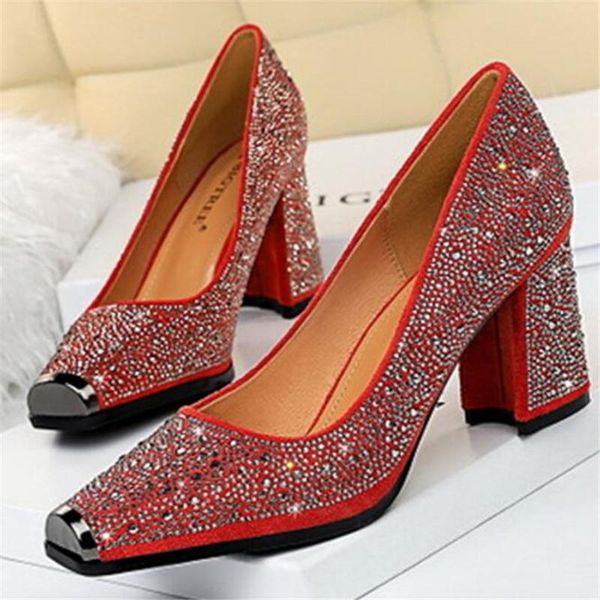 dress shoes women's metal square toe single fashion heel high heels wild casual work bling rhinestone pumps, Black
dress shoes women's metal square toe single fashion heel high heels wild casual work bling rhinestone pumps, Black