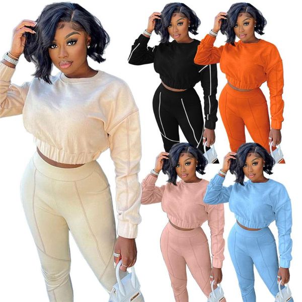 women's two piece pants sweatsuits for women fashion leisure personality reverse wear design solid color round collar elastic sets whol, White
women's two piece pants sweatsuits for women fashion leisure personality reverse wear design solid color round collar elastic sets whol, White