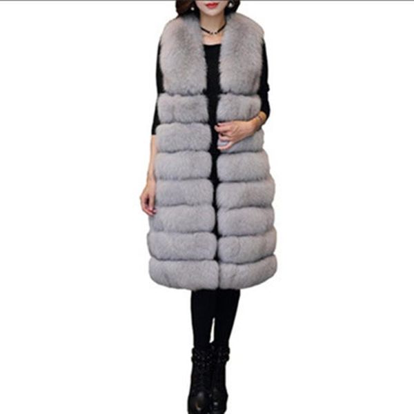 women's fur & faux long vest sleeveless coat imitation jacket autumn and winter women casual fashion clothing loose outwear xf708, Black
women's fur & faux long vest sleeveless coat imitation jacket autumn and winter women casual fashion clothing loose outwear xf708, Black