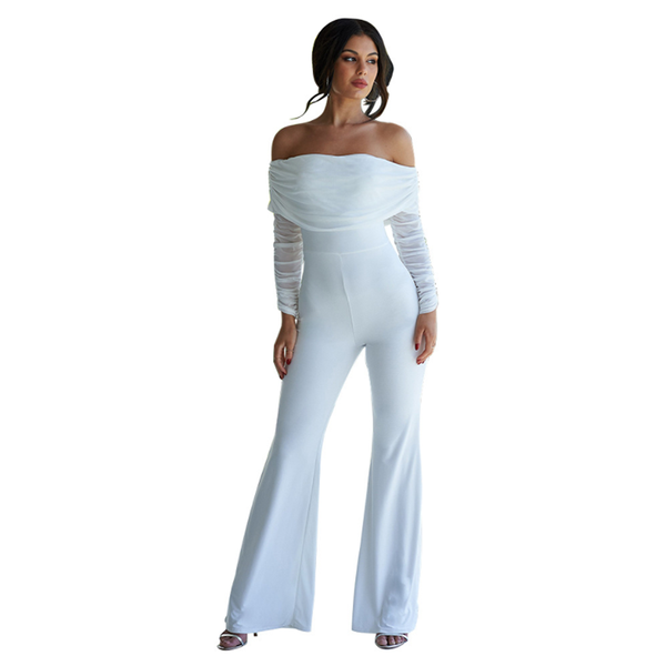 women's jumpsuits & rompers solid color folded jumpsuit women fashion dinner party long sleeve spring summer off-the-shoulder flare, Black;white
women's jumpsuits & rompers solid color folded jumpsuit women fashion dinner party long sleeve spring summer off-the-shoulder flare, Black;white