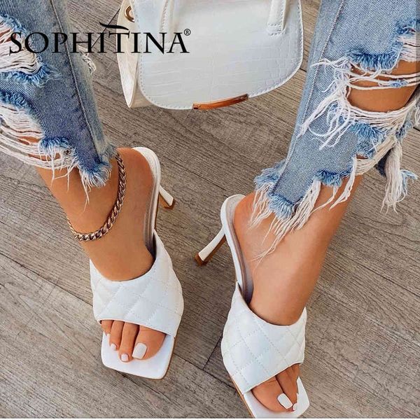 sophitian slippers woman summer white slip on plaid pattern excellent pattern square toe high thin heel shoes pb61 210513, Black
sophitian slippers woman summer white slip on plaid pattern excellent pattern square toe high thin heel shoes pb61 210513, Black