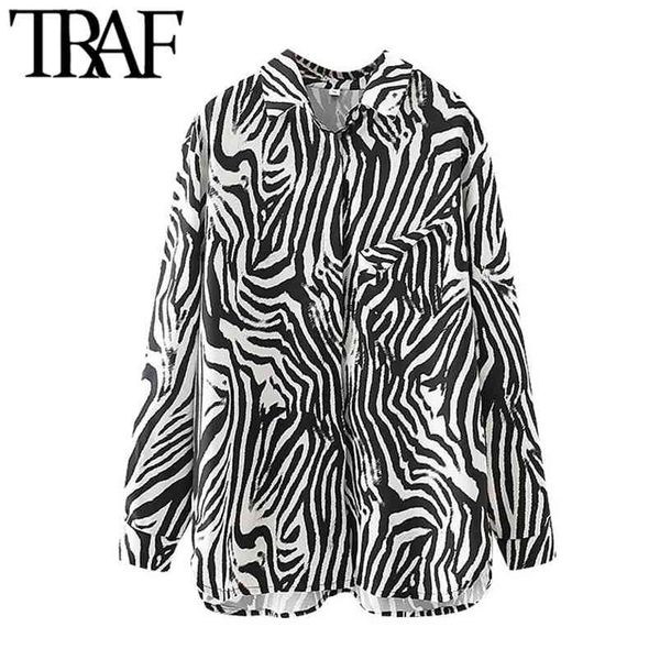 women fashion zebra print loose blouses vintage long sleeve button-up female shirts blusas chic 210507, White
women fashion zebra print loose blouses vintage long sleeve button-up female shirts blusas chic 210507, White