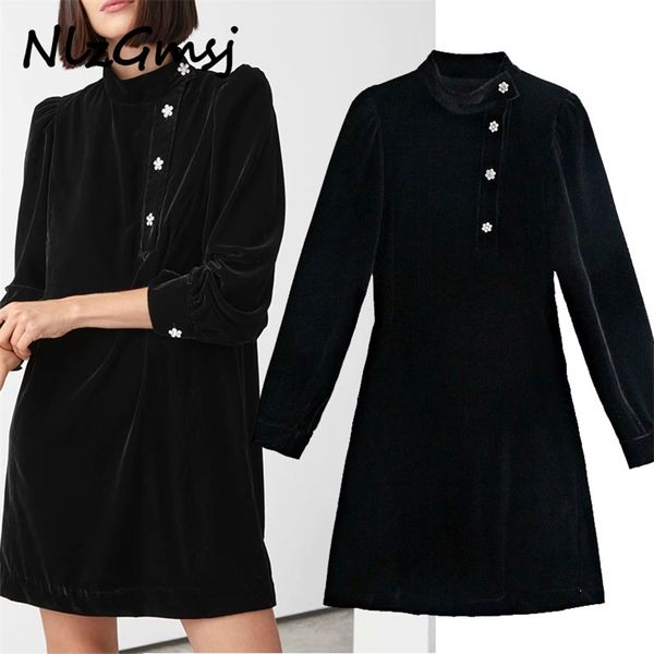 dres chic fashion elegant velvet mini vintage 3/4 sleeve diamond button female es vestidos 210628, Black;gray
dres chic fashion elegant velvet mini vintage 3/4 sleeve diamond button female es vestidos 210628, Black;gray