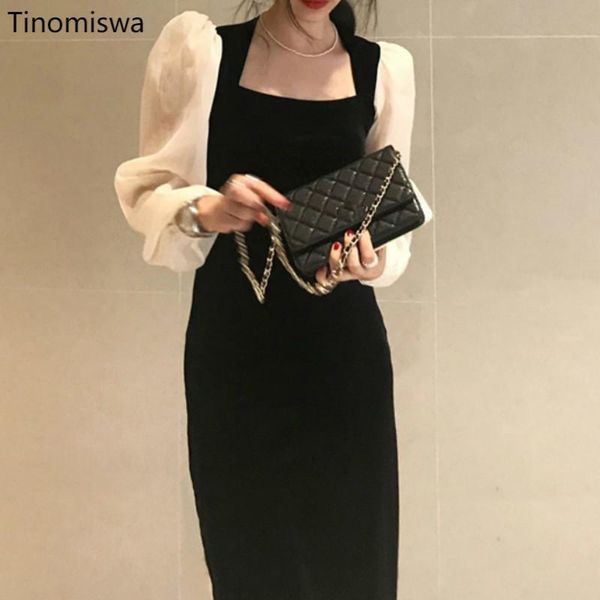 french vintage women dresses velour puff long sleeve square collar patchwork dress 2021 robes slim elegant vestidos a201 casual, Black;gray
french vintage women dresses velour puff long sleeve square collar patchwork dress 2021 robes slim elegant vestidos a201 casual, Black;gray