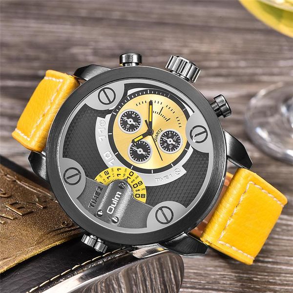 wristwatches oulm 3130 luxury design male quartz watch big dial two time zone men leather strap watches relogio masculino, Slivery;brown
wristwatches oulm 3130 luxury design male quartz watch big dial two time zone men leather strap watches relogio masculino, Slivery;brown