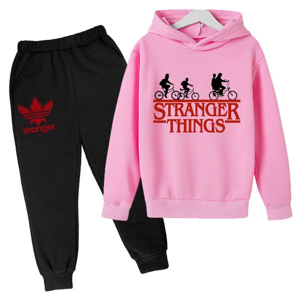 strange story sweater strider things plush pullover hooded sports kid's hoodie+pant sets children sportware, White
strange story sweater strider things plush pullover hooded sports kid's hoodie+pant sets children sportware, White