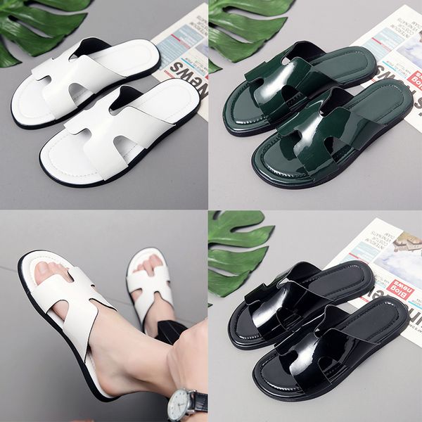 luxury genuine leather slipper men h brand designer rubber slides fashion beach flat sandals shiny slippers black white green outdoor home f
luxury genuine leather slipper men h brand designer rubber slides fashion beach flat sandals shiny slippers black white green outdoor home f