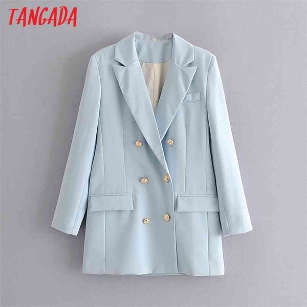 women blue blazer coat vintage notched collar long sleeve fashion female loose chic da93 210416, Black
women blue blazer coat vintage notched collar long sleeve fashion female loose chic da93 210416, Black