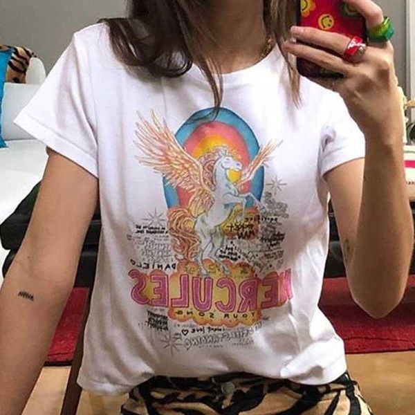 white unicorn graphic tees cotton women girl o neck short sleeve summer casual 
white unicorn graphic tees cotton women girl o neck short sleeve summer casual