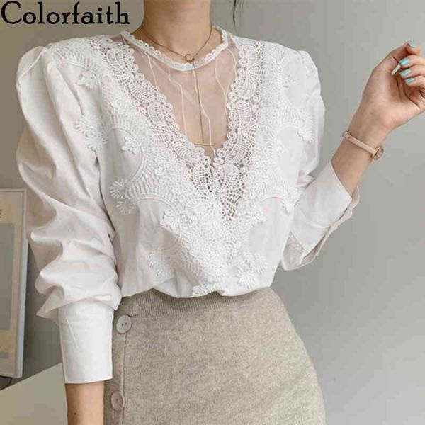 colorfaith new spring summer women's blouse patchwork lace puff sleeve korean style cutout elegant lady shirts bl0770 210413, White
colorfaith new spring summer women's blouse patchwork lace puff sleeve korean style cutout elegant lady shirts bl0770 210413, White